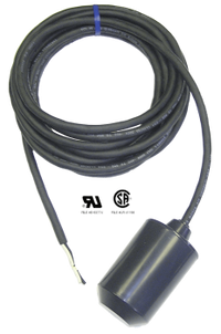 Pump Duty Float Switch - 30 Foot - Normally Open - Wide Angle - Skived Cord Ends