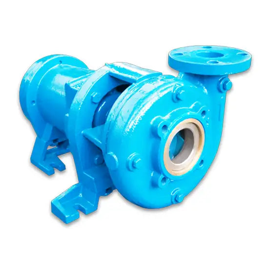 a blue water pump on a white background
