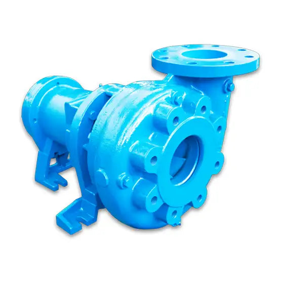a blue plastic water pump on a white background